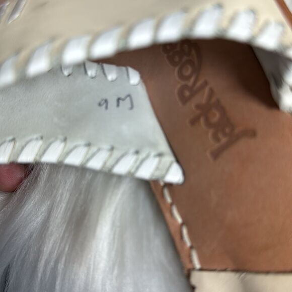 Jack Rogers Cream Leather Thong USA Sandals Sz 9 - Picture 5 of 6